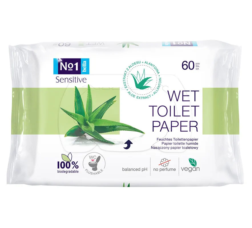 Super-Preis Bella No.1 - feuchtes Toilettenpapier Sensitiv - 60 Tücher