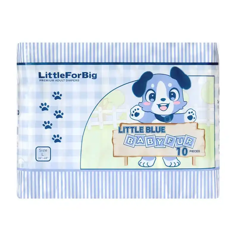Little for Big - Little BLUE BABY FUR - bunte Windeln für Erwachsene | Large (L) Neu