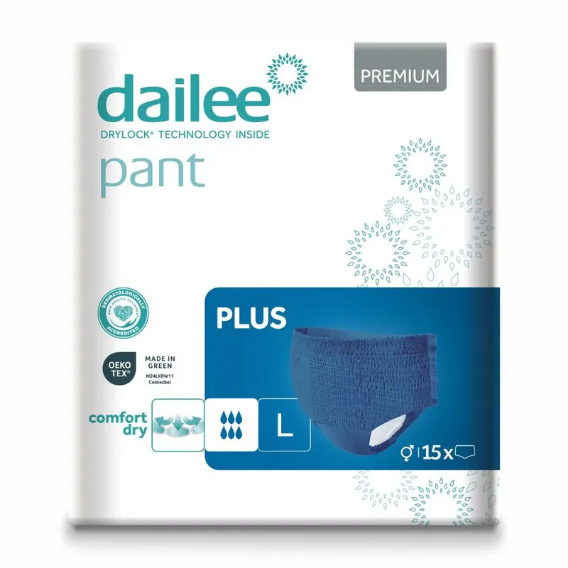 Neu Im Sortiment Dailee Pant BLUE Premium Plus - Large (L) - 15 St. Pack