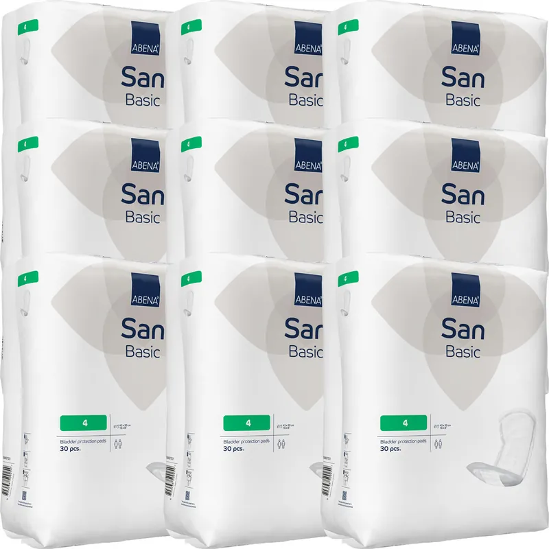 Top-Angebot ABENA San Basic 4 - Inkontinenz-Einlagen - Saugkraft: 740ml Karton - 9x30 St. Karton