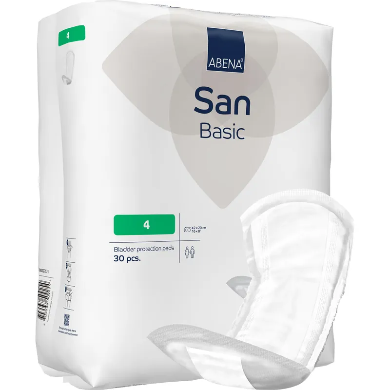 ABENA San Basic 4 - Inkontinenz-Einlagen - Saugkraft: 740ml - 30 Stück Pack Geprüft
