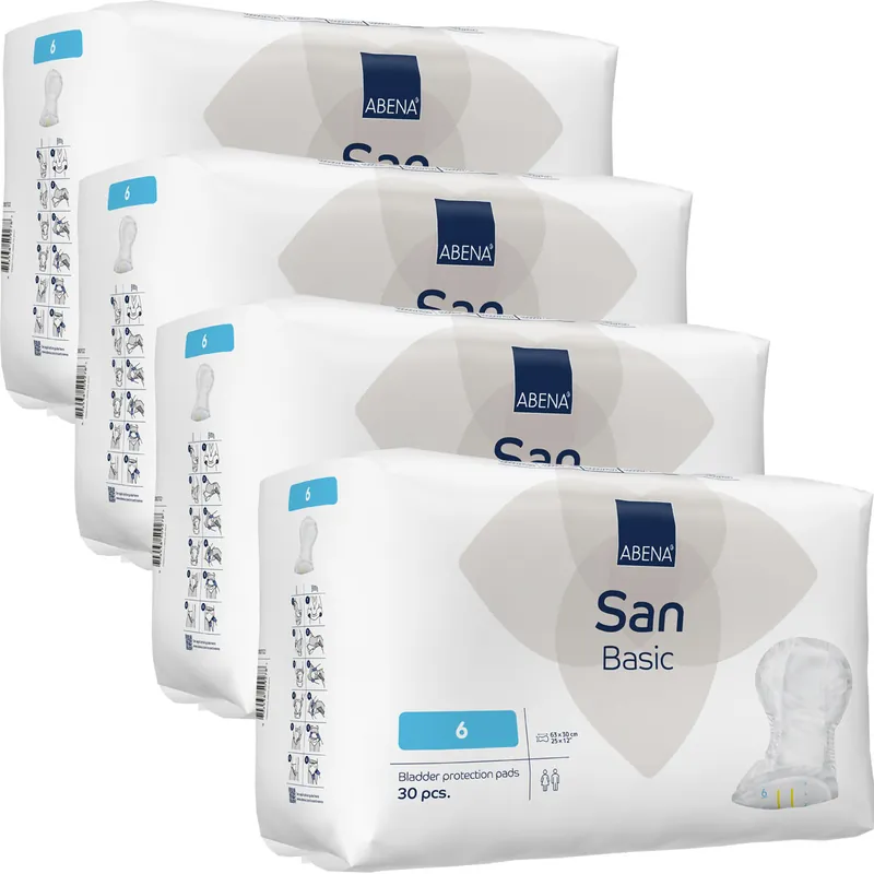 Bestseller ABENA San Basic 6 - Inkontinenz-Vorlagen - Saugkraft: 1.300ml 4x30 St. Karton