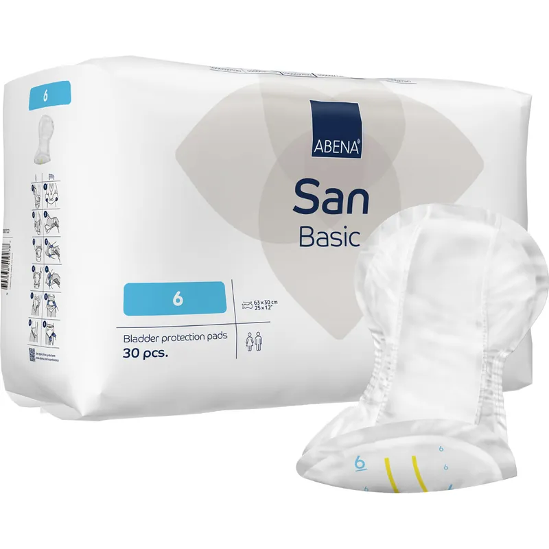 Neuheit ABENA San Basic 6 - Inkontinenz-Vorlagen - Saugkraft: 1.300ml - 30 Stück Pack