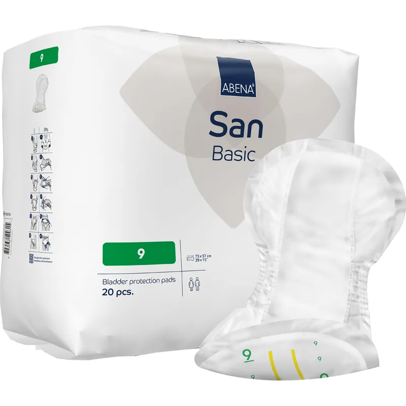 ABENA San Basic 9 - Inkontinenz-Vorlagen - Saugkraft: 2.200ml - 20 Stück Pack Neue Kollektion