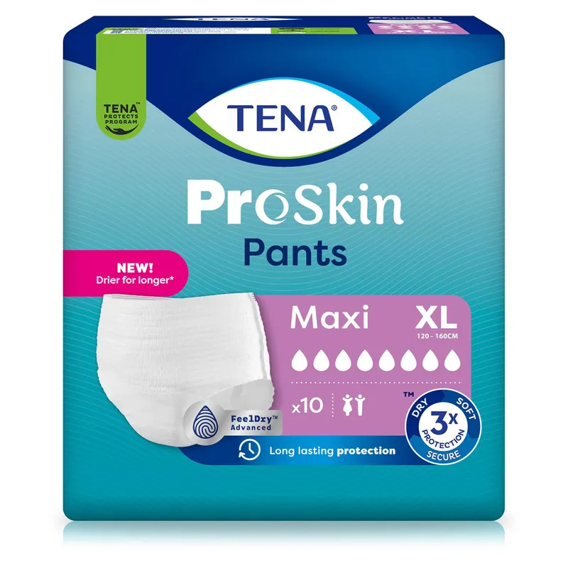 TENA ProSkin Pants MAXI - extra saugstark - X-Large (XL) - 10 Stück Packung Zertifiziert