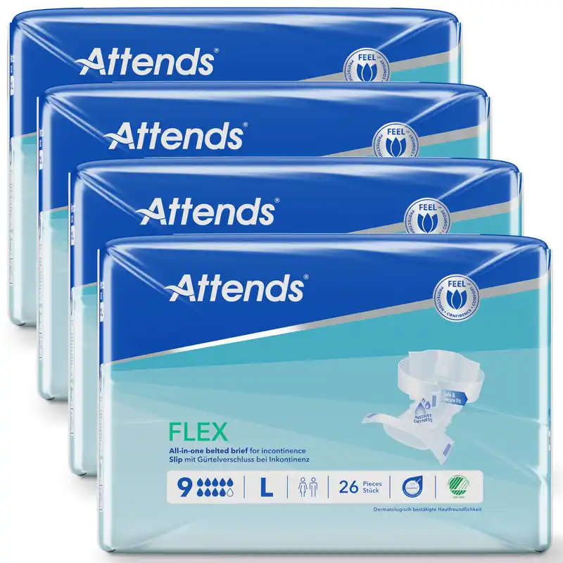 Mega-Angebot ATTENDS Flex 9 - Vorlage mit Hüftbund, Large (L), 104 Stück
