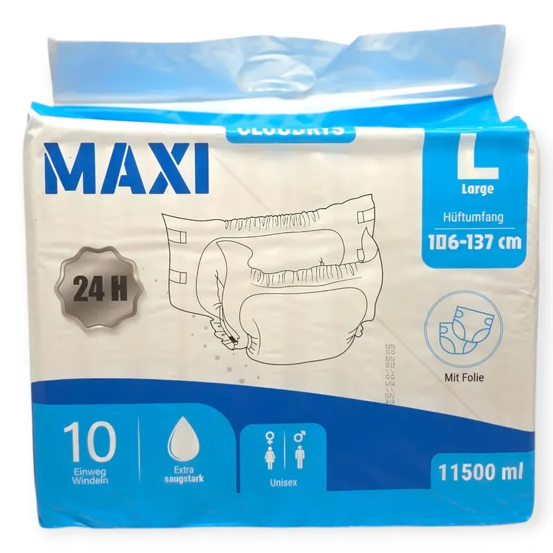 Markenware Cloudrys Maxi weiß - die 11,5 Liter Erwachsenen Windeln | Large (L)