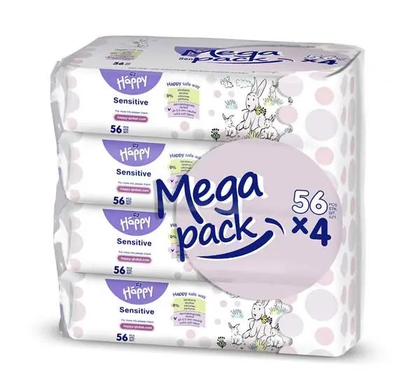 Bella Happy Feuchttücher Sensitive (4x 56 Stück Megapack) Günstig