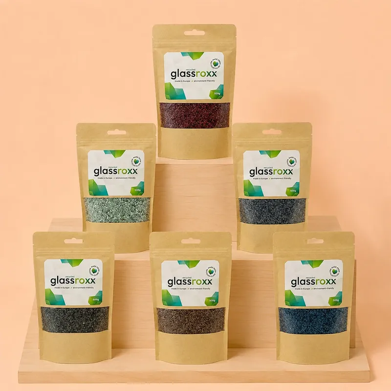 Recycled glass granules - GlassRoxx Beliebt