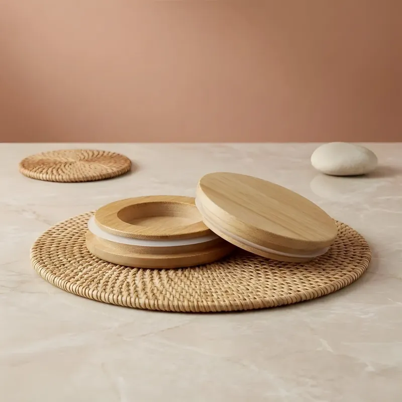 Günstig Beech wood lid - 67 mm diameter