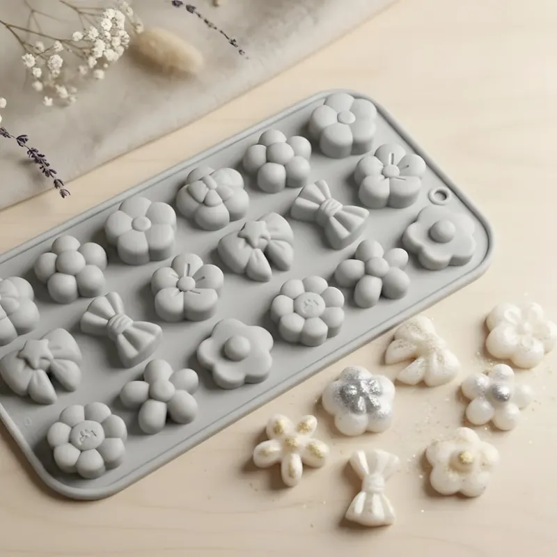 Flower & bow decoration mould - Silicone Bestpreis