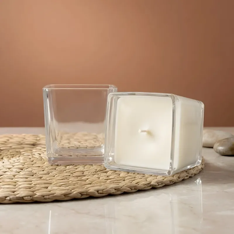 Clear square candle glass - 330 ml Kracherpreis