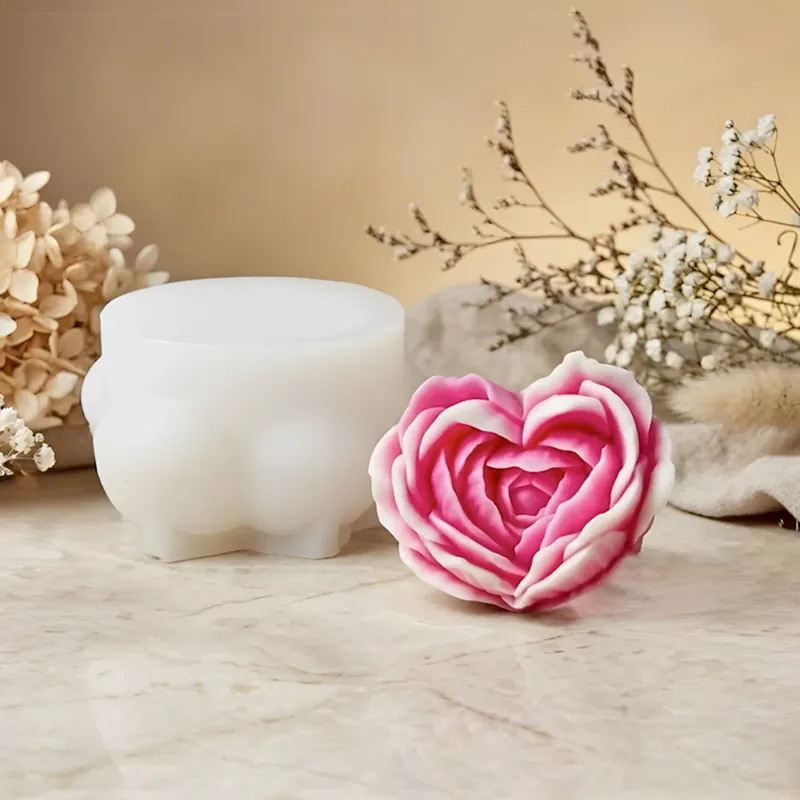 Garantierte Lieferung Rose Heart candle mould - Silicone