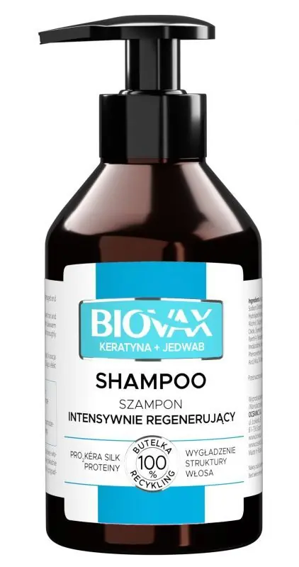 Neue Kollektion BIOVAX Keratin + Silk Shampoo für trockenes und krauses Haar 200 ml