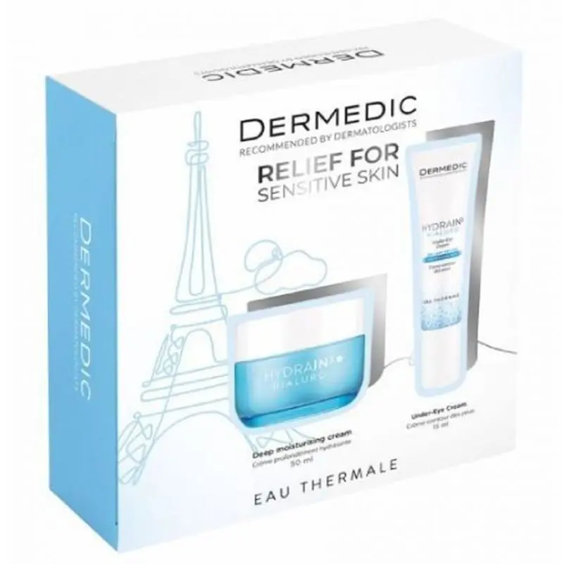 DERMEDIC HYDRAIN 3 HIALURO Set Tiefenwirksame Feuchtigkeitscreme 50 ml + Augencreme 15 ml Top-Seller