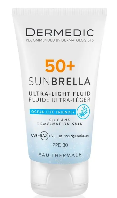 DERMEDIC SUNBRELLA Ultra-light SPF 50+ Creme für fettige Haut und Mischhaut 40 ml Schneller Versand