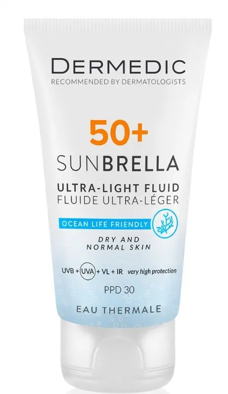 Aktuell DERMEDIC SUNBRELLA Ultraleichte Creme SPF 50+ für trockene und normale Haut 40 ml
