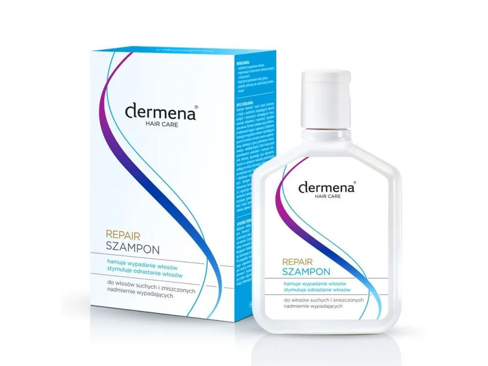 Sichere Zahlung DERMENA REPAIR Shampoo für trockenes, geschädigtes Haar, hemmt Haarausfall 200 ml