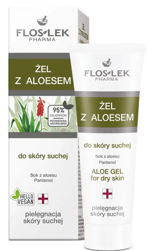 Zertifiziert FLOS-LEK Aloe Vera Gel für trockene Haut 50 ml