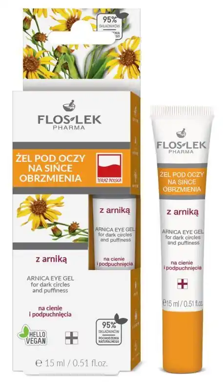 FLOS-LEK Augengel gegen blaue Flecken und Schwellungen mit Arnika 15 ml Zertifiziert