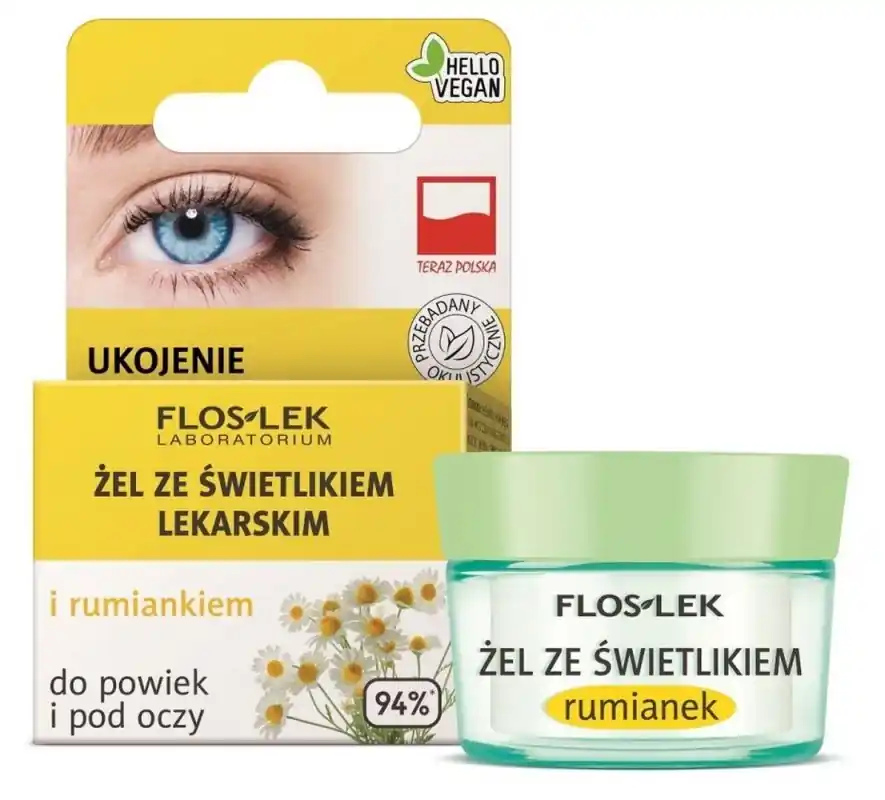 FLOS-LEK HEALING Augenlid- und Kamillengel für Unterlider und Augenlider 10 g Expressversand
