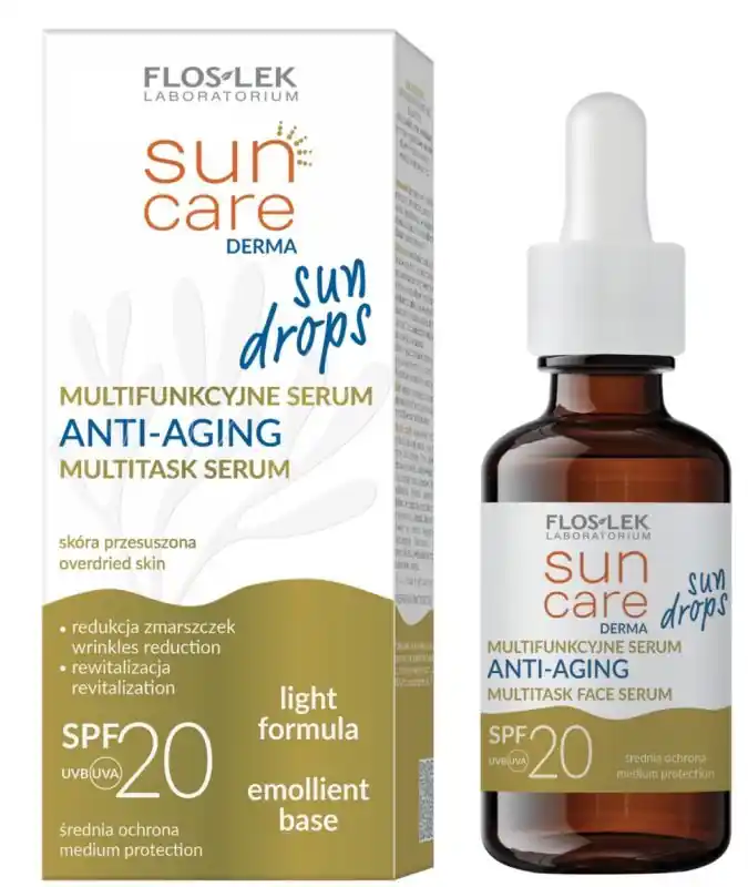 Abverkauf FLOS-LEK SUN CARE Derma SUN DROPS Multifunktionales ANTI-AGING Serum SPF 20 30 ml