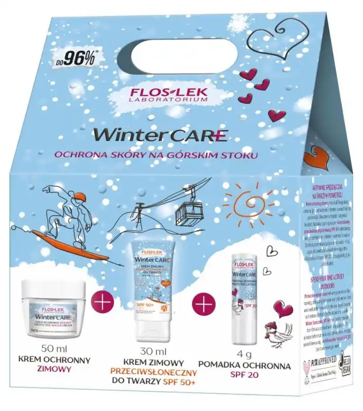 FLOS-LEK WINTER PFLEGE KIT (Schutzcreme, Schutzlippenstift SPF 20, Wintersonnenschutz) Markenprodukt