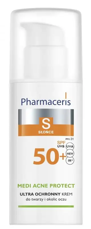 Heißes Angebot PHARMACERIS S MEDI ACNE PROTECT Gesichtscreme SPF 50+ für zu Akne neigende Haut, Mischhaut und fettige Haut 50 ml