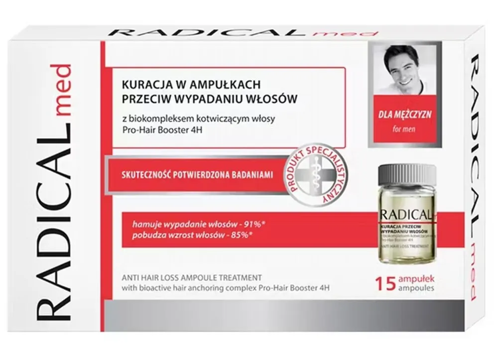 Neu Im Sortiment RADICAL MED Behandlung gegen Haarausfall für Männer 15 Ampullen