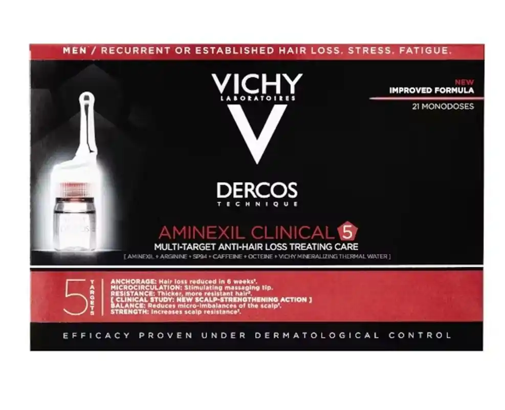 VICHY Dercos Aminexil Clinical 5 Formel für Männer 21 Ampullen Heißes Angebot