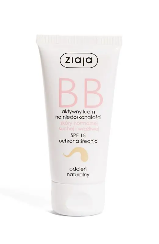 Billig ZIAJA BB active cream für normale, trockene und empfindliche Haut Unvollkommenheiten Naturton 50 ml