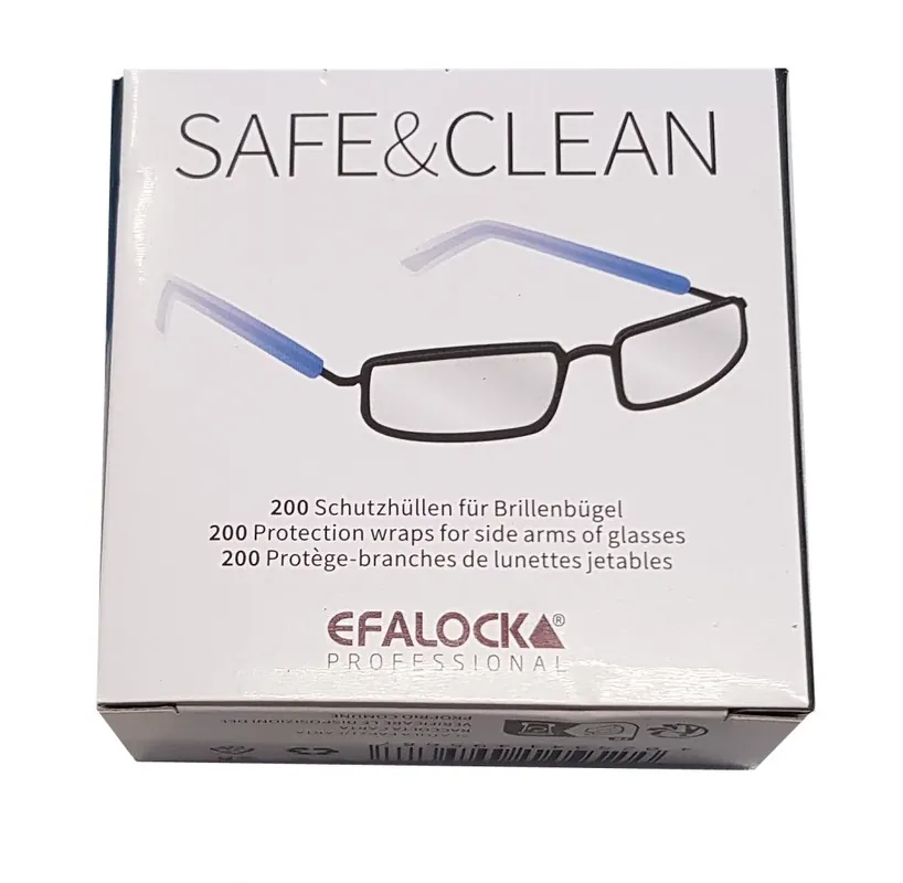 EFALOCK Safe & Clean Brillenbügel-Schutz Box mit 200 Hüllen Saisonangebot
