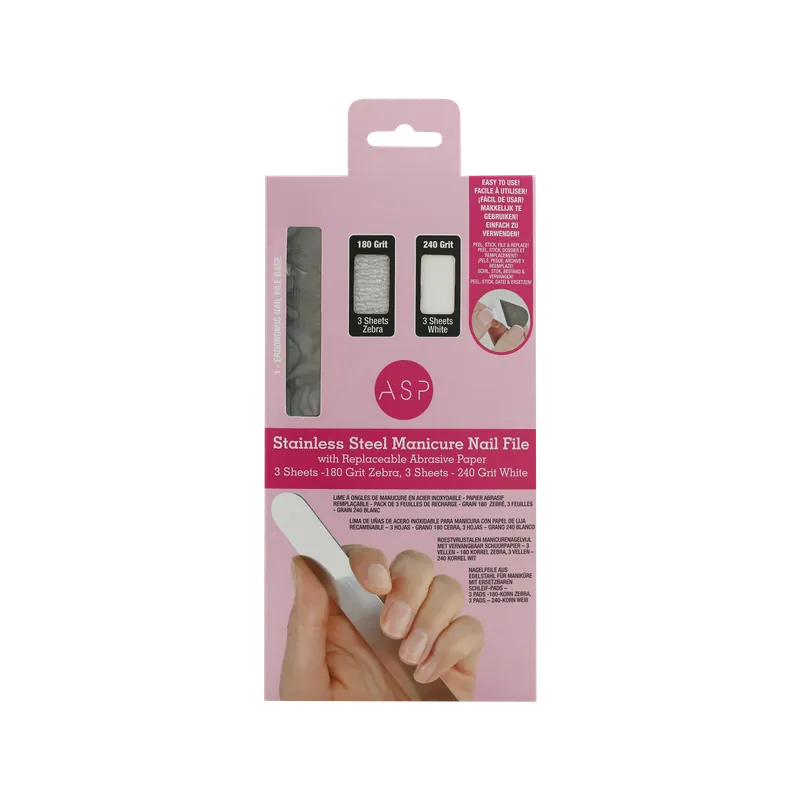 Bestpreis ASP Edelstahl Nagelfeile mit Ersatzpads