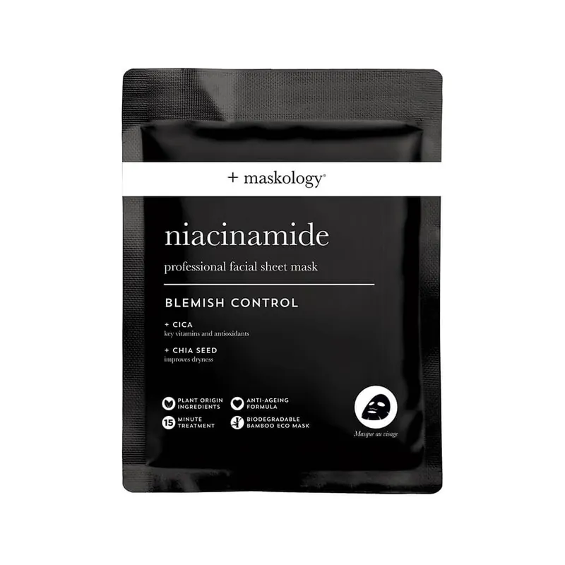 Maskology Blemish Control Face Sheet Mask Niacinamide 22ml Nur Heute